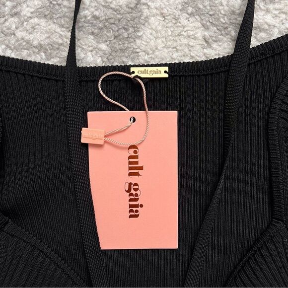 Cult Gaia NEW Small Enzo Ribbed Maxi Dress Cutout Bodycon Minimalist Sexy Party - Picture 6 of 11